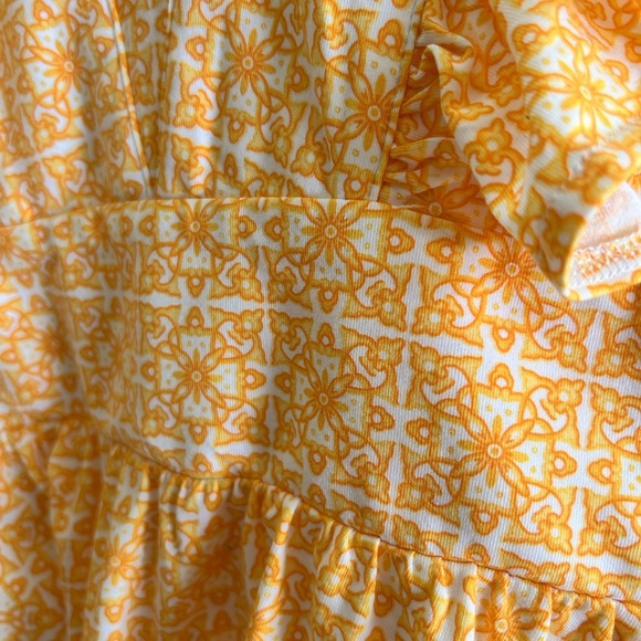 Lands' End Orange Yellow Lightweight Jersey Ruffle Peplum Top Sz XS - Picture 8 of 10